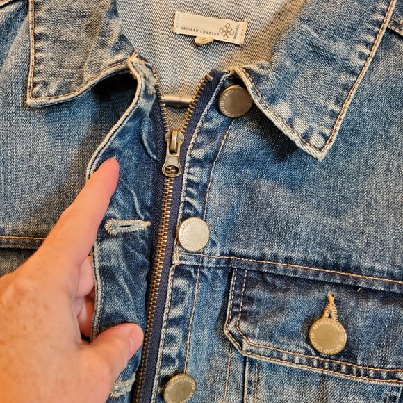 Democracy "Artisan Crafted" Blue Denim Jean Jacket - Size Small - Picture 7 of 10